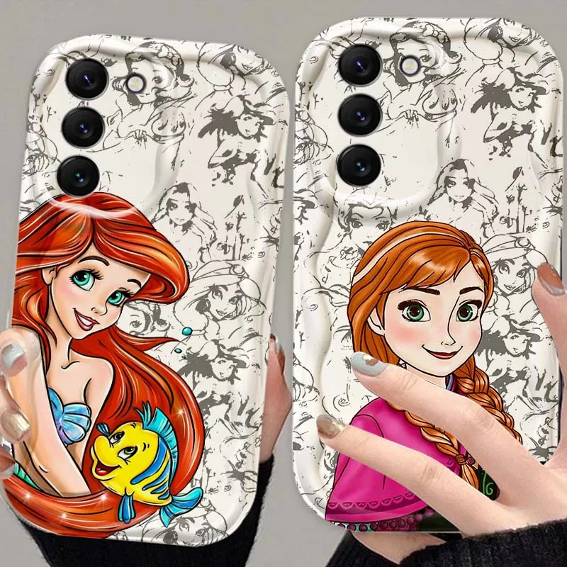 

Beautiful Princess Pattern For Samsung S25 S24 S23 S22 S21 S20 A04 A05s A05 A06 Ultra Plus FE 5G Wave Oil Phone Case