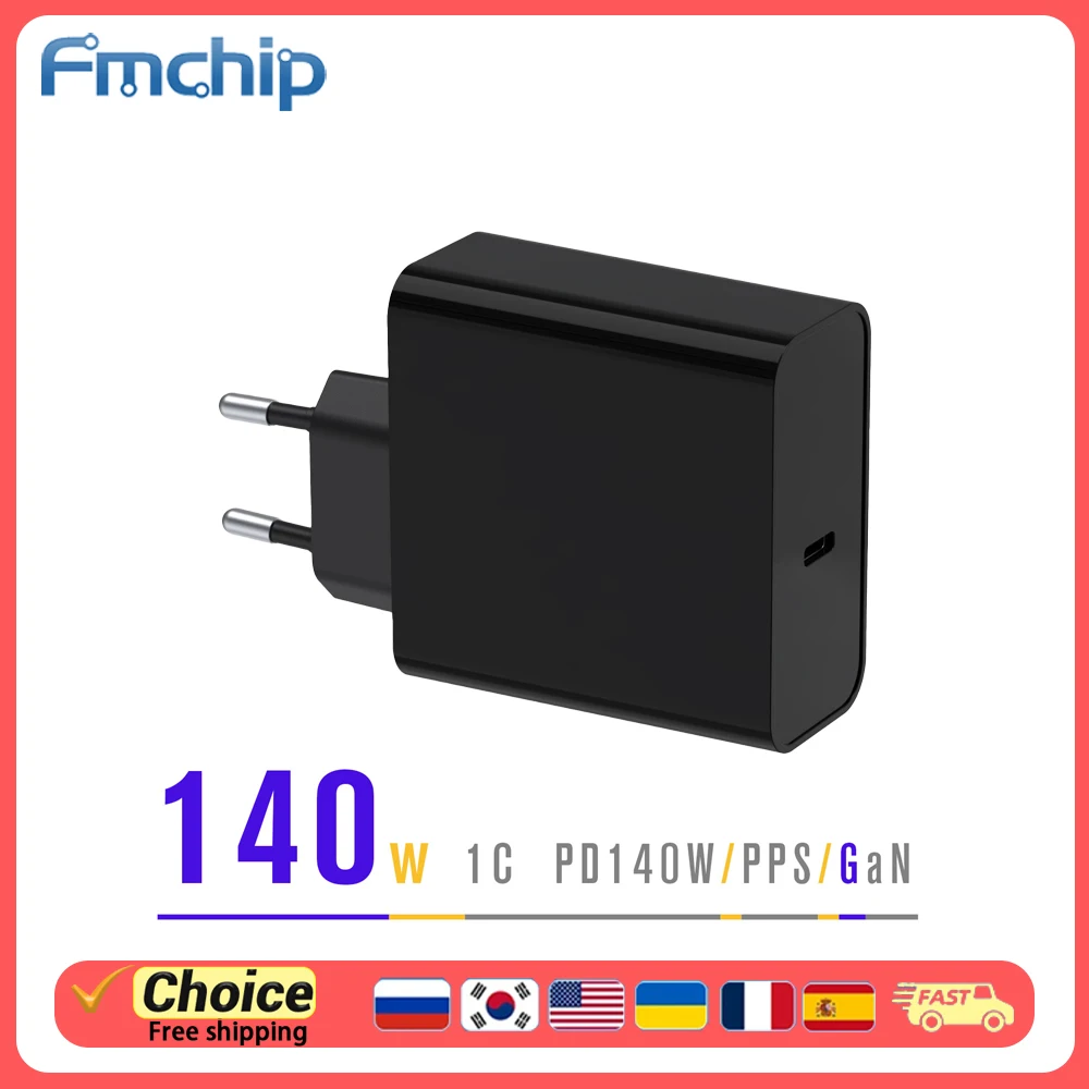 

FMchip 140 Вт GaN адаптер USB C типа для ноутбука PD 3.1 28 В 5 А быстрая зарядка USB-A для TS101 HS-01 паяльник автомобильное зарядное устройство
