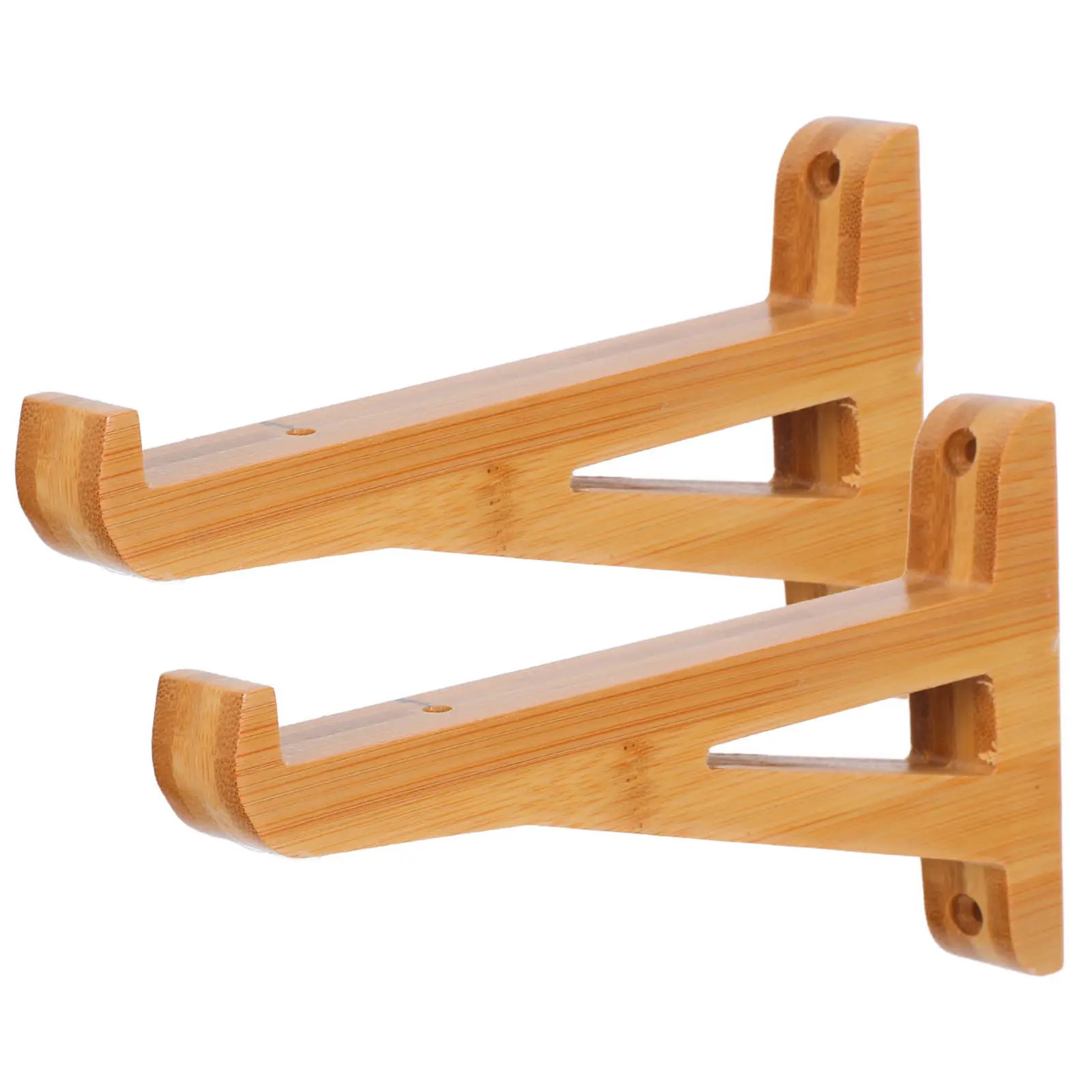 2Pcs Wood Shelf Brackets Triangle Structure Scientific Pressure Distribution Sturdy Floating Wall Holder for Living Room Bedroom