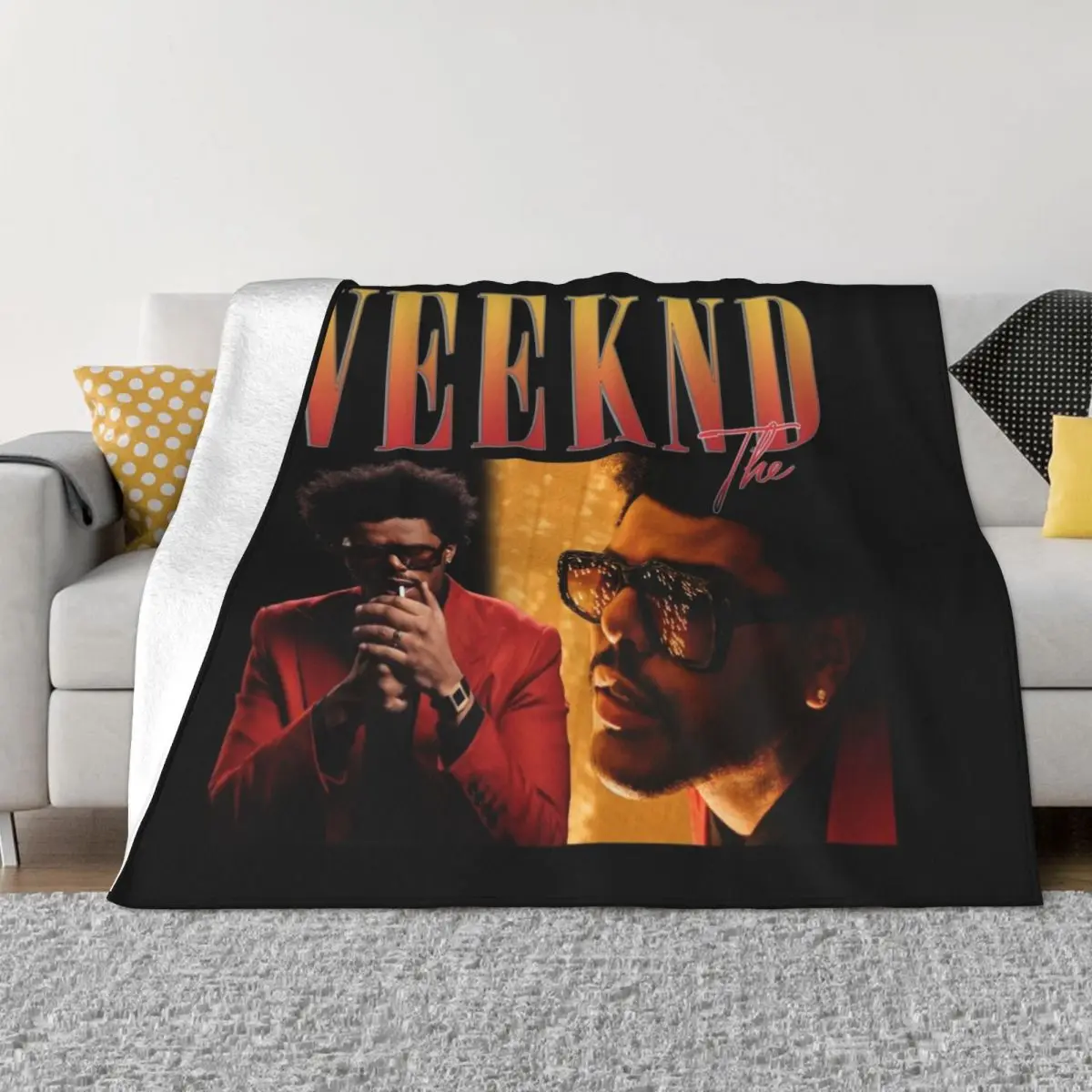 

illustration the joy of summerthe weeknd Throw Blanket bed plaid Shaggy Blankets