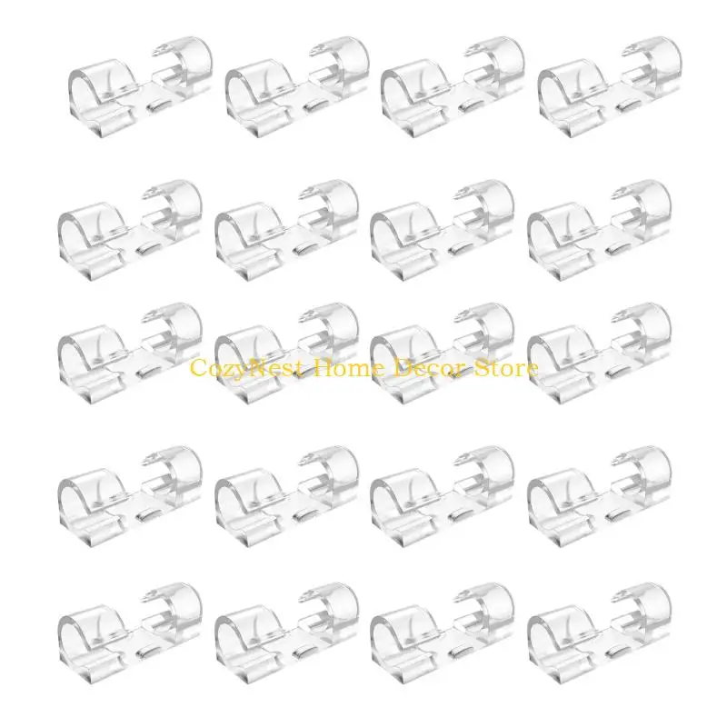 92MF Adhesive Cable Management Clip Clear Cable Organizers Cord Holder Wire Clip Sticky Cable Wire for Car Office Home