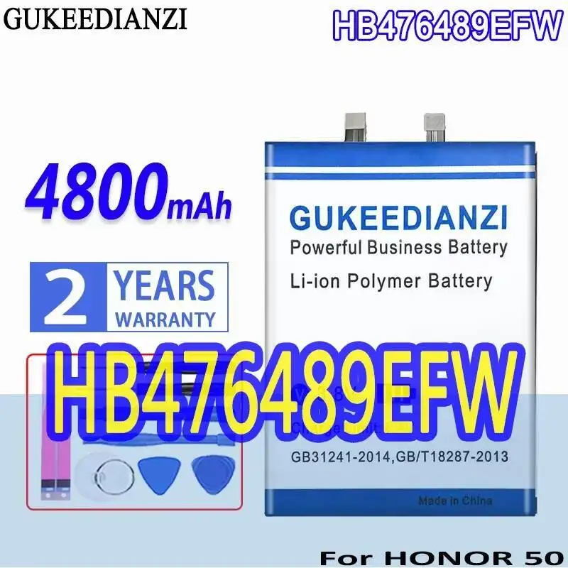 

Для Huawei Honor 50 4800 мАч высокоэффективный прочный аккумулятор для мобильного телефона HB476489EFW