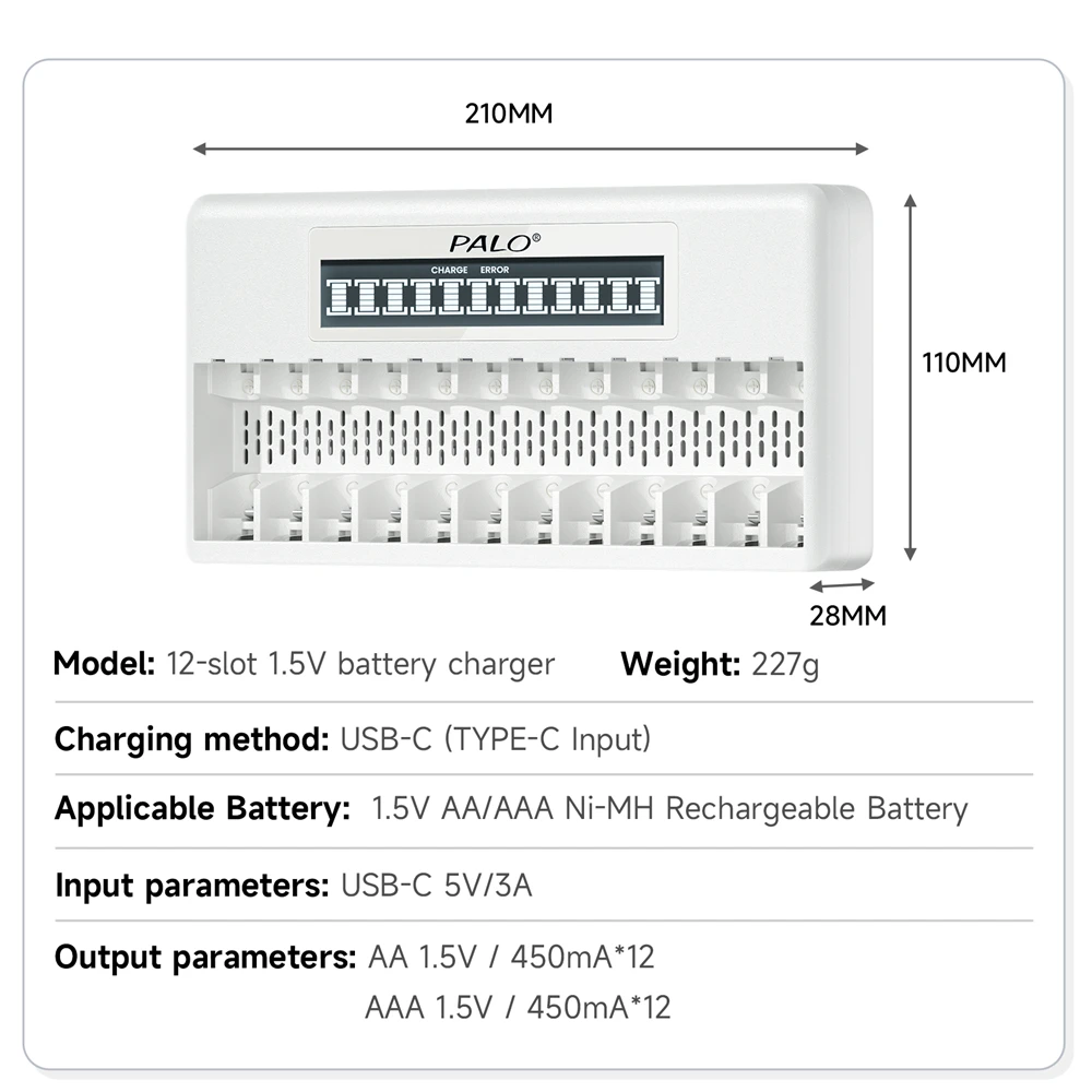 Palo 1.5V 3400mWh AA แบตเตอรี่แบบชาร์จไฟได้ AA แบตเตอรี่แบบชาร์จไฟได้ลิเธียมแบตเตอรี่โทรศัพท์2A สำหรับคีย์บอร์ดของเล่น
