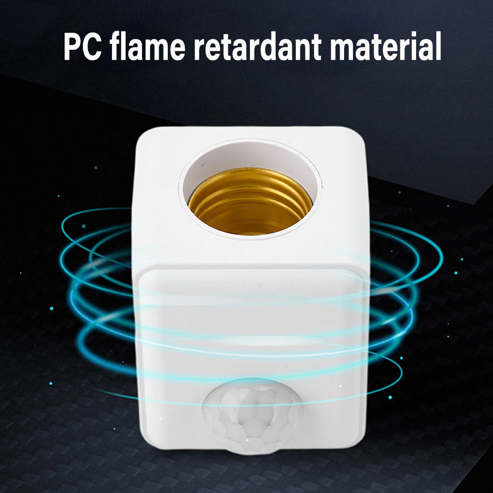 AC110-240V E27 Led قاعدة مصابيح مع محس حركة PIR الإنسان التعريفي ضوء لمبة حامل محول مأخذ التوصيل محول قابل للتعديل #4