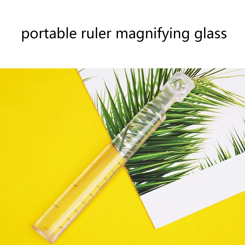 Portable 10x  Bar Magnifier Ruler Fitting for Reading Small Prints & Document Quality Acrylic Material Made