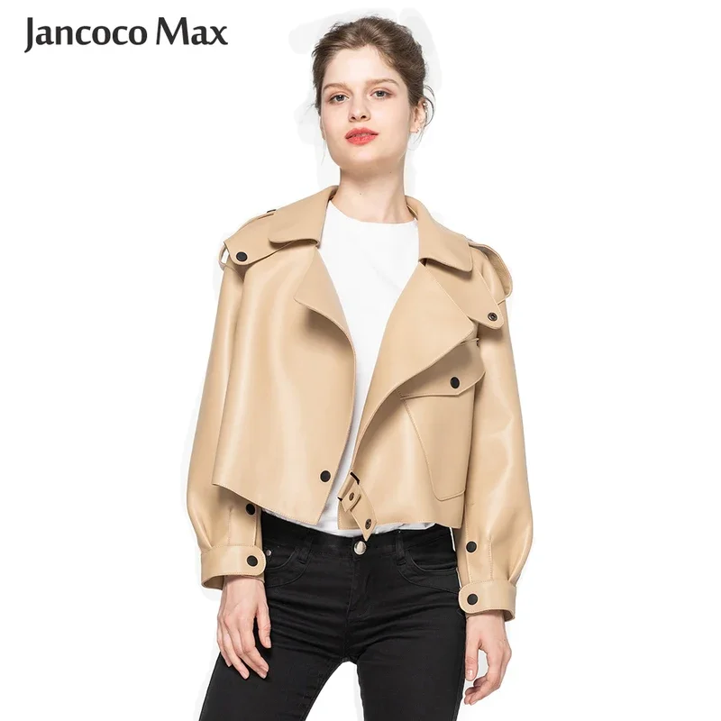 New styles women fashion genuine sheepskin leather jacket fashion casual spring leather coat s7547b