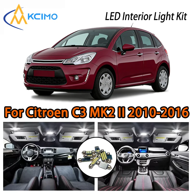 

Vibrant LED Interior Lights For Citroen C3 MK2 II 2010-2016, Two Colors Super Bright Easy Install Decoration