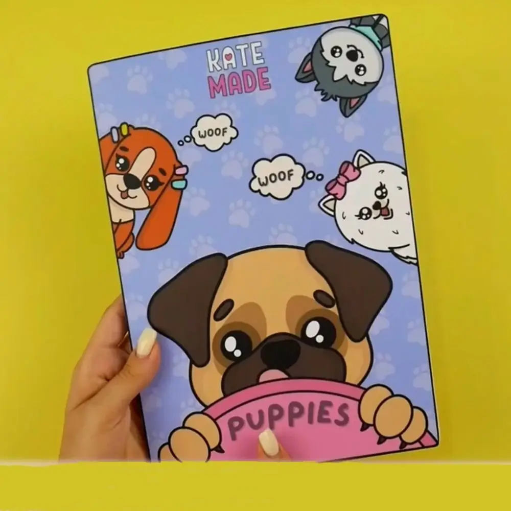 Pequeno pato amarelo adesivo jogos livro silencioso mini biscoito cão bixiong casa artesanal brinquedos diy queijo gato diy livro ocupado presente das meninas