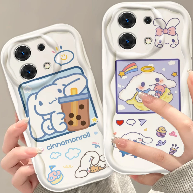 

Cinnamoroll Sanrio Cartoon For Xiaomi Redmi Note 13 12 12S 11S 11 10 9 8 10A 9C 9T Pro Plus 5G Wave Oil Soft Phone Case