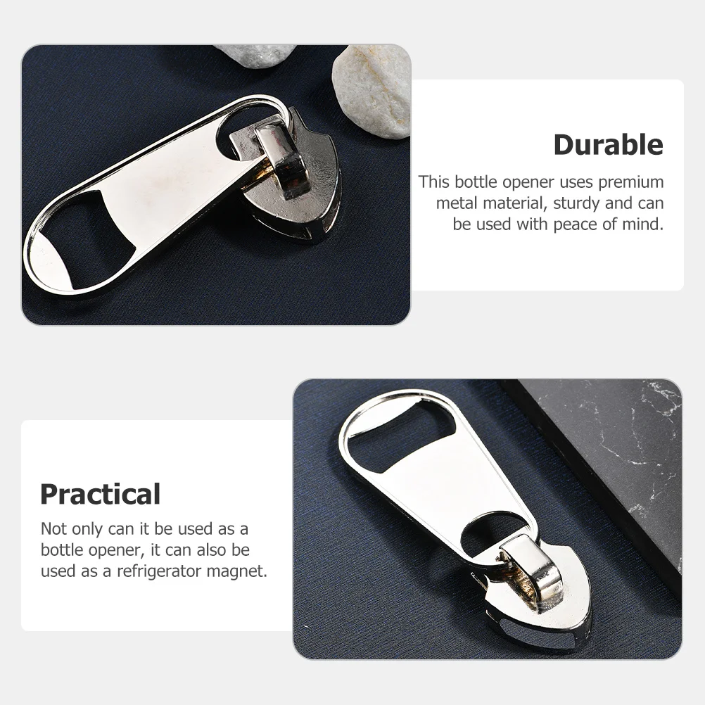 

Metal Bottle Opener Zipper Head Magnetic Design Practical Party Beer Openers Decorative Beer Opening Tool Openers
