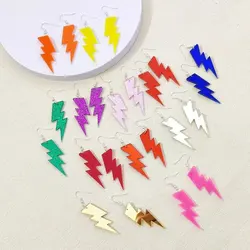 KUGUYS Medium Size Lightning Drop Earrings for Women Fashion Acrylic Easy Matching Jewelry Shiny Accessories