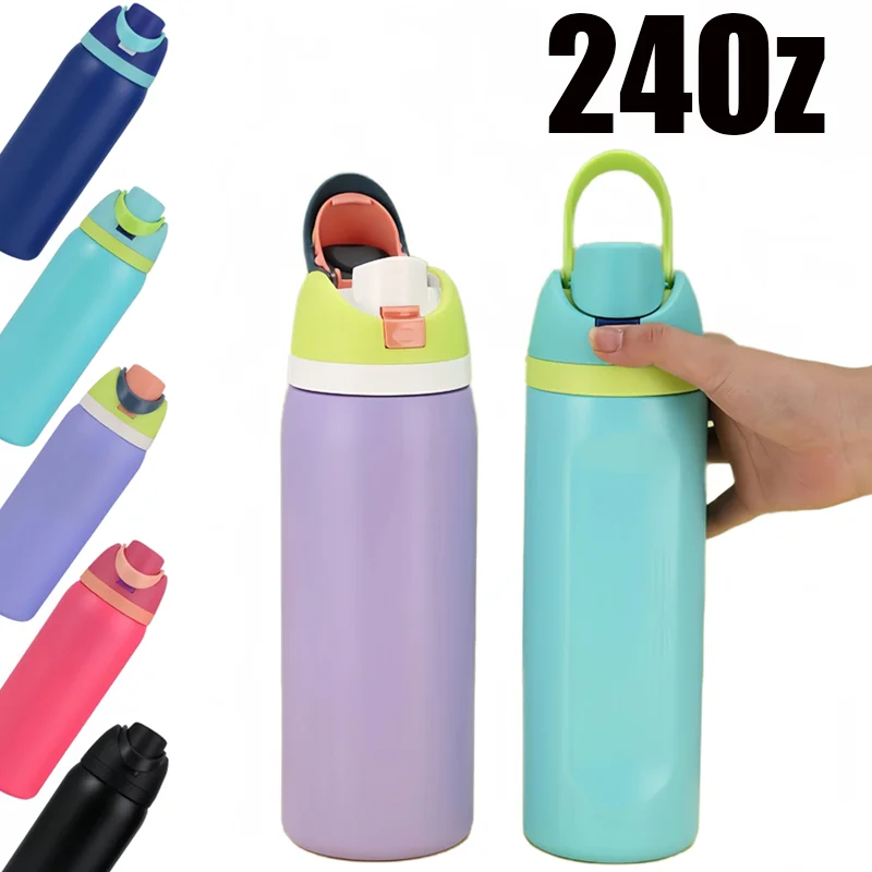 

24oz Thermo Bottle Stainless Steel Thermos Water Bottle Double-Layer Thermal Mug Outdoor Sports Gym Vacuum Insulated Drinkware