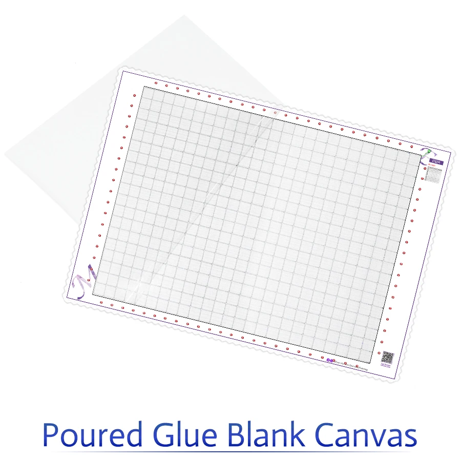 Evermoment Big Size Blank Canvas with Poured Glue For Diamond Empty Grid 10x10 Marking Line Cross Stitch Conversion Material BC1