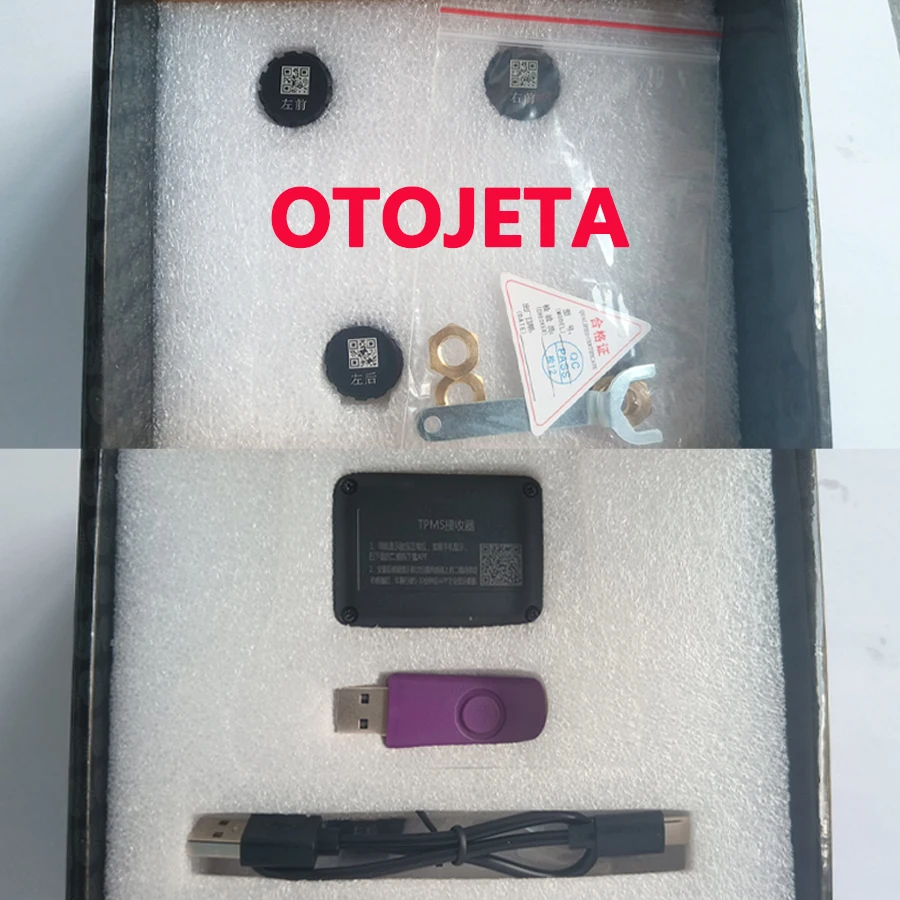 

USB Android TPMS Tire Pressure Monitoring System Display Alarm System For Navigation Player Temperature Warning Sensors