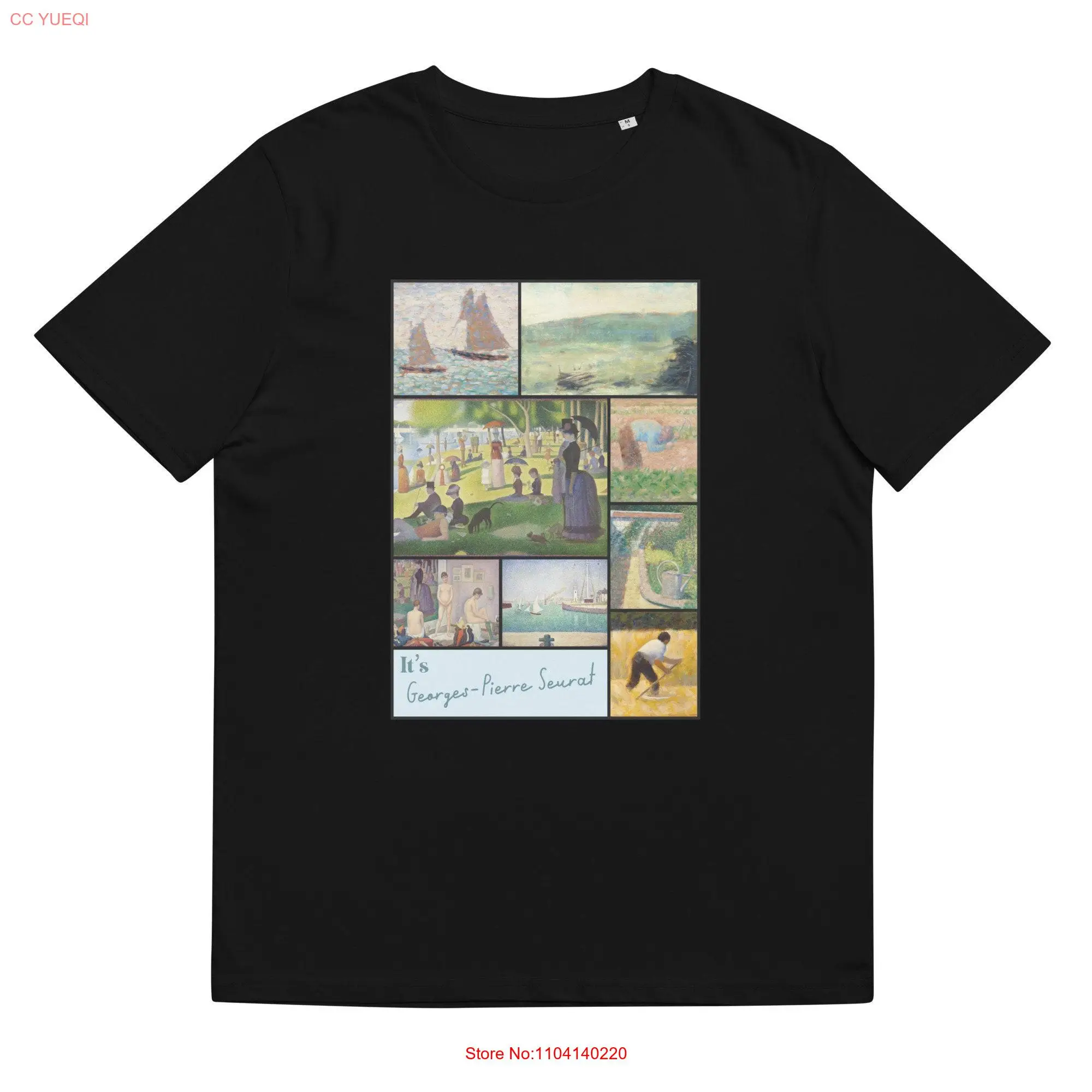 George Pierre Seurat Pointillism Art Collage T Shirt Iconic Paintings Perfect for Lovers long or short sleeves