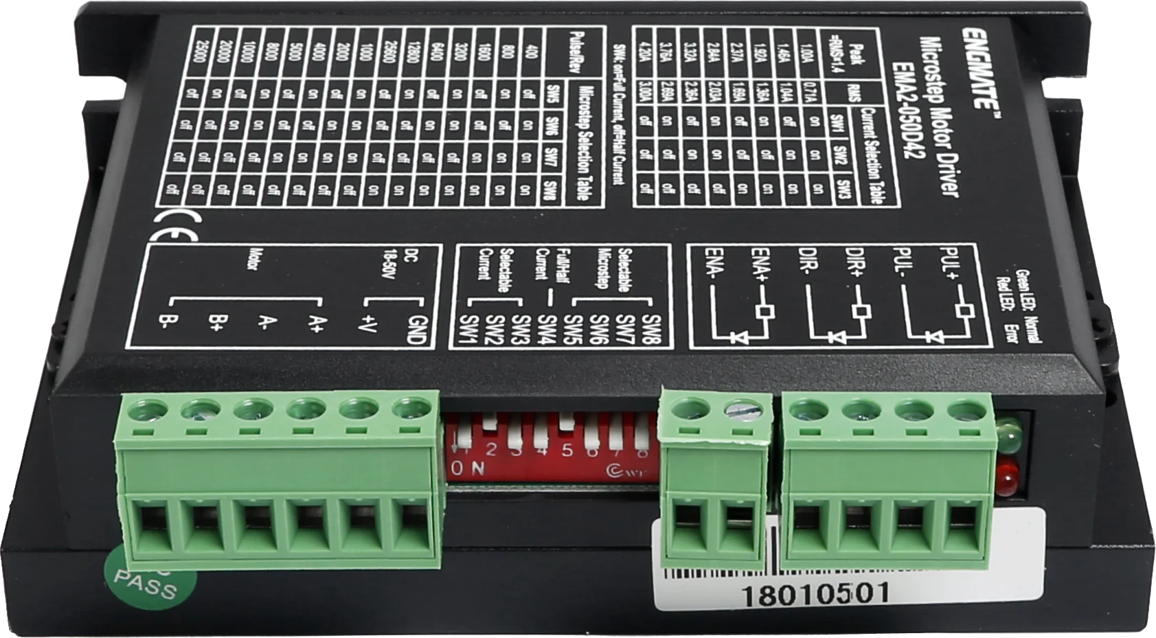 

CNC Microstepping Motor Driver EMA2-050D42 2/4 Phase 18-50V 1.0A-4.2A For CNC Mill Router DIY