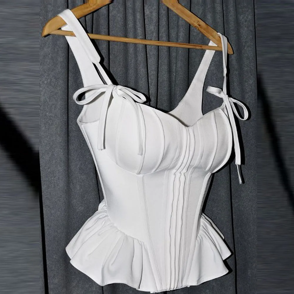 

Sexy Modest Tops Sweetheart Lace Up Back Sexy Corset Back Girls Top To Match Dress