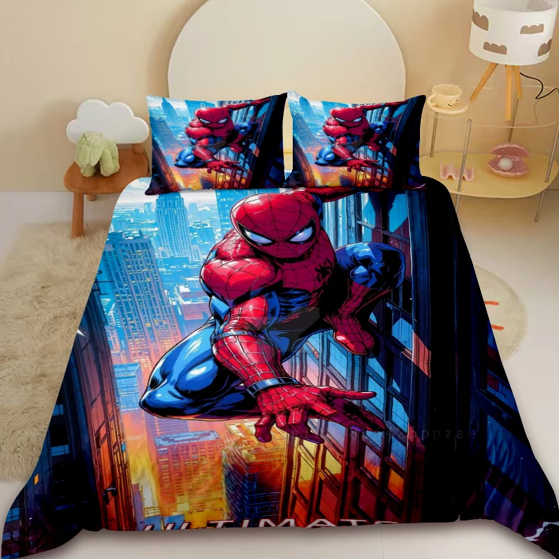 

Kids Spider-Man Duvet Cover Anime Bedding Set Comforter Cover Queen King for Bedroom Decor Birthday Gifts