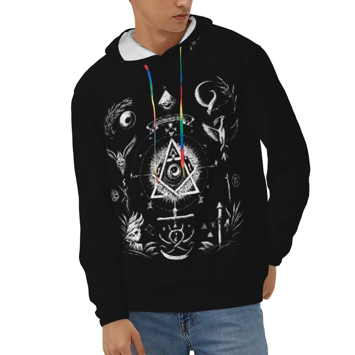 

Occult Symbols Composition Hoodies Men Sweatshirt Male Hoody Hip Autumn Winter Hoodie Mens Clothing