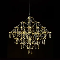 Firefly Crystal Ceiling Chandelier Pendant Light Living Dining Room Bedroom Chandelier Modern Ceiling Suspension Lamp