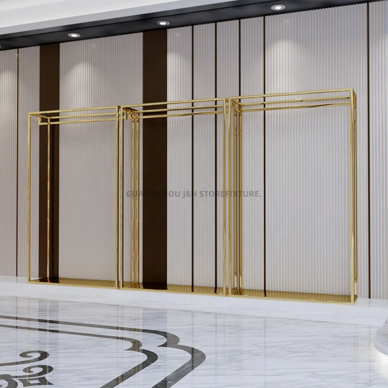 

customized.Well designed pretty garment racks new garment display stand design shiny wedding dress store display rack