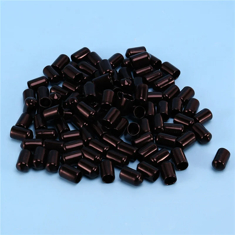 ABGR-1000 قطعة قبعات نهاية مطاطية 9.5 مللي متر ID بولي كلوريد الفينيل أنبوب دائري غطاء تغليف المسمار الموضوع حماة الأسود