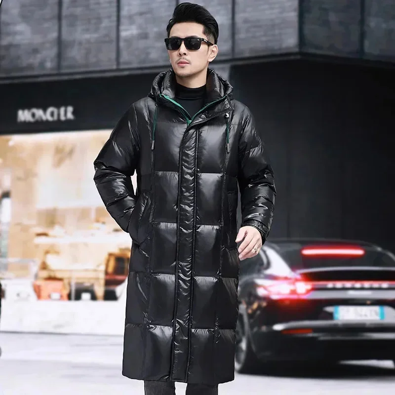 COZOK Designer Male Winter Brand Hooded Long Down Jacket Man Duck Men's Lightweight Padding Padded Windproof Mens Coat