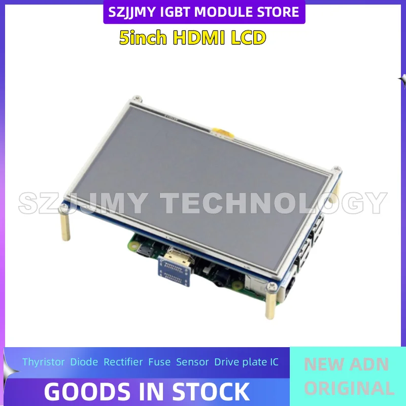 Raspberry Pi 4/3B+5-calowy rezystancyjny wyświetlacz dotykowy HDMI LCD z czarno-białą obudową NOWY ORYGINALNY W MAGAZYNIE