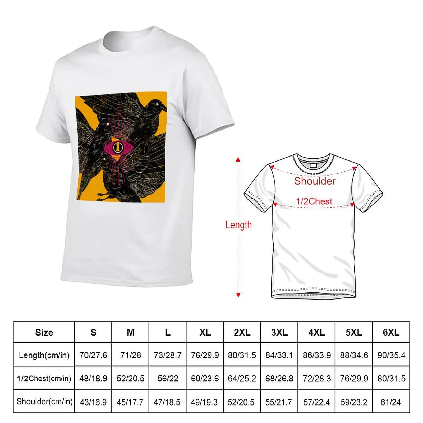 Crows T-Shirt Large Size Soft Cotton T-Shirt