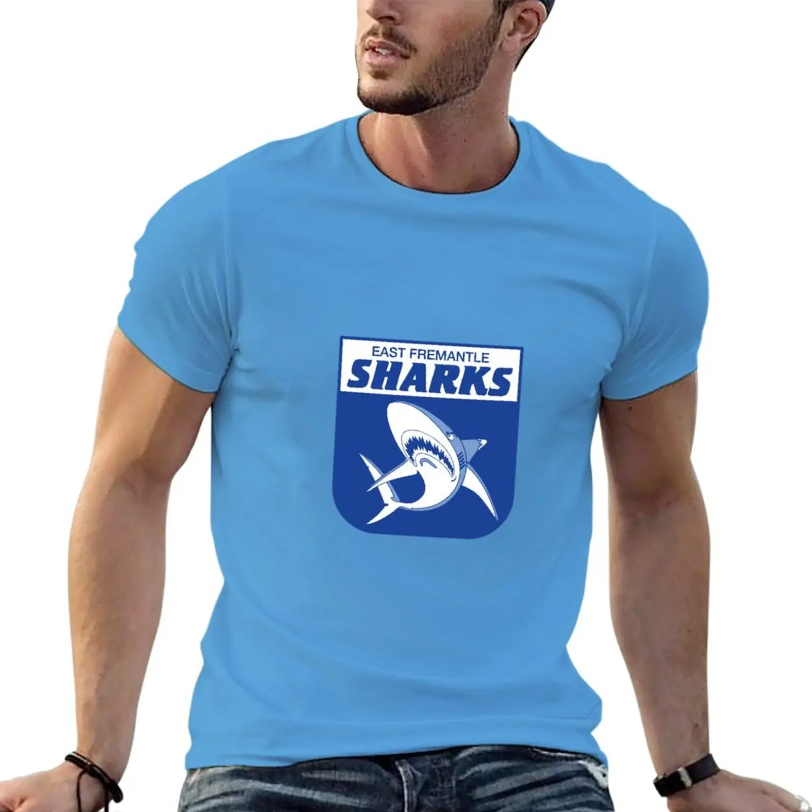 The-East-fremantle-sharks T-shirt funnys anime clothes vintage mens graphic t-shirts pack