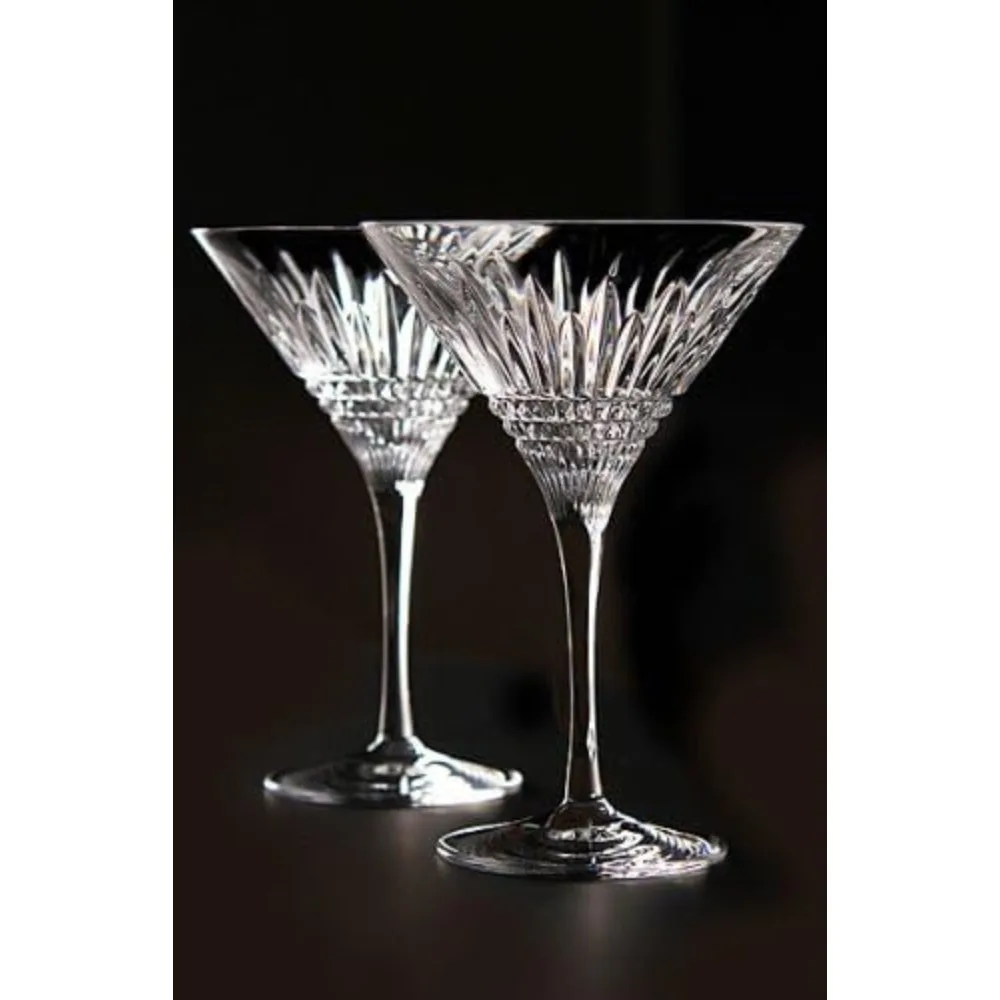 Glass Cup Crystal Lismore Diamond Martini Glass Set Drinkware Kitchen Dining Bar Home Garden