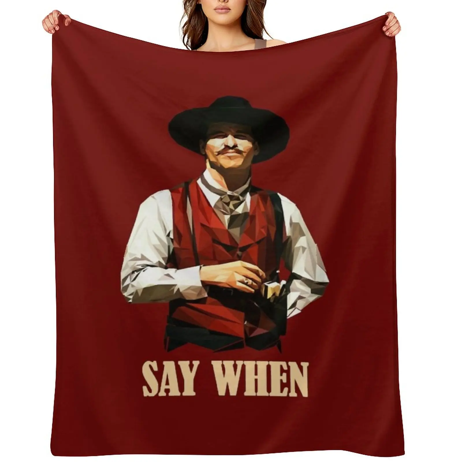 

Doc Holliday Say When Throw Blanket Weighted Flannel Designers Sofa Quilt Blankets