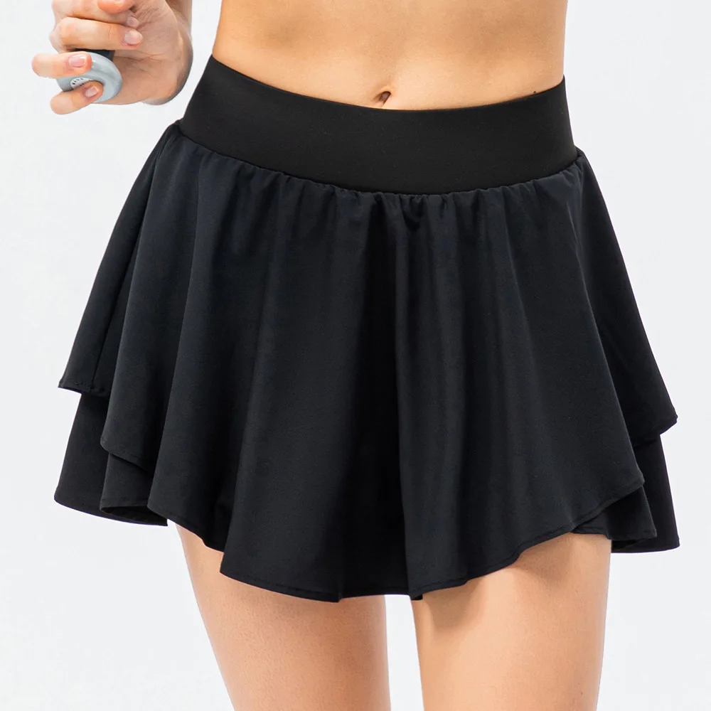 Summer Slim Yoga Shorts New Short Skirts Ultra Short Mini Skirts Gym Exercise Running Fitness Tennis Anti-Light Sports Skirts