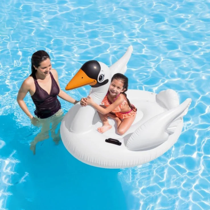 Inflatable PVC Swimming Swan Ride-on Inflatable Pool Toy Floating Mat