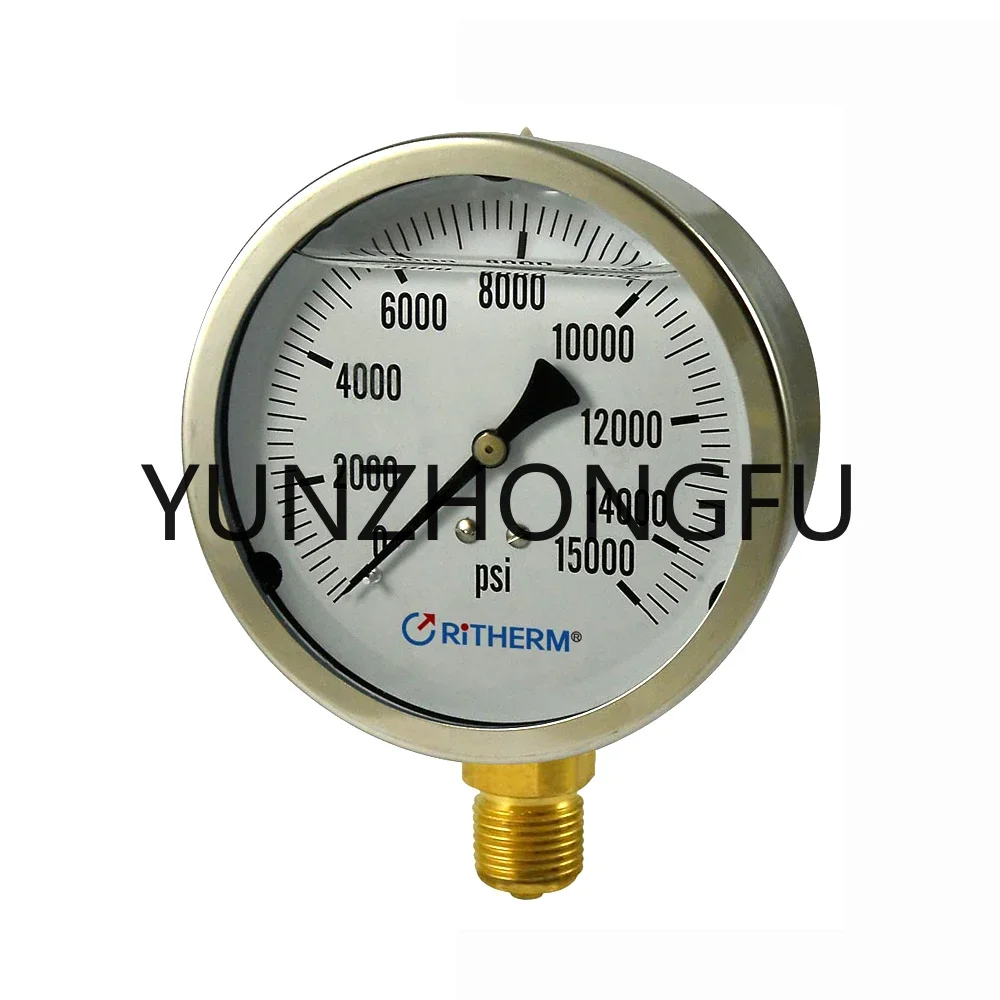 100mm bottom connection liquid filled pressure gauge shockproof hydraulic pressure gauge