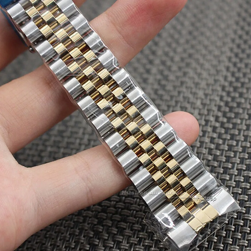 Curved End Solid Stainless Steel Strap for Rolex Watch 18mm 19mm 20mm 22mm Bracelet for DATEJUST Luxury Watchbands Accessories