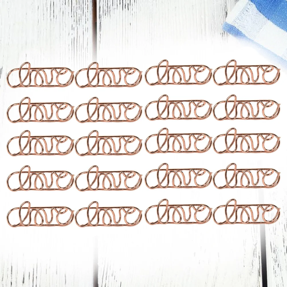 10Pcs Metal Paper Clips Cartoon Shape Rose Gold Mini Binder Clips for Photos Tickets Notes Office School Document Organizer