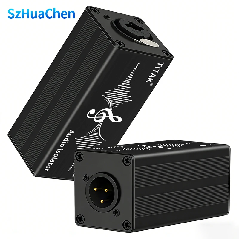 1Pcs XLR Balanced Hum Eliminator Audio Isolator Ground Loop Noise Canceller for Microphone Mixer Live Stage Studio