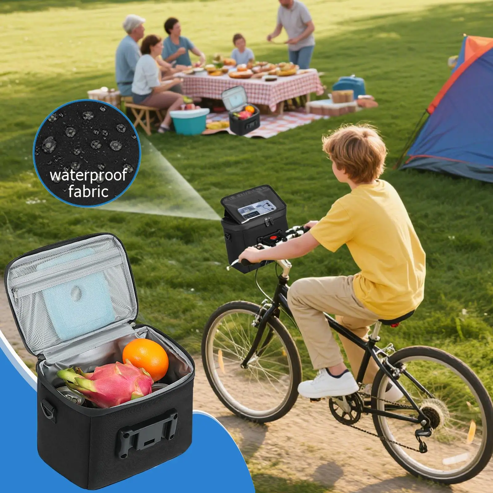 

Handlebar Bag Large Bike Handlebar Thermal Bag Lightweight Reusable Food Storage Cooler Pouch Cycling Accessories For Mountain