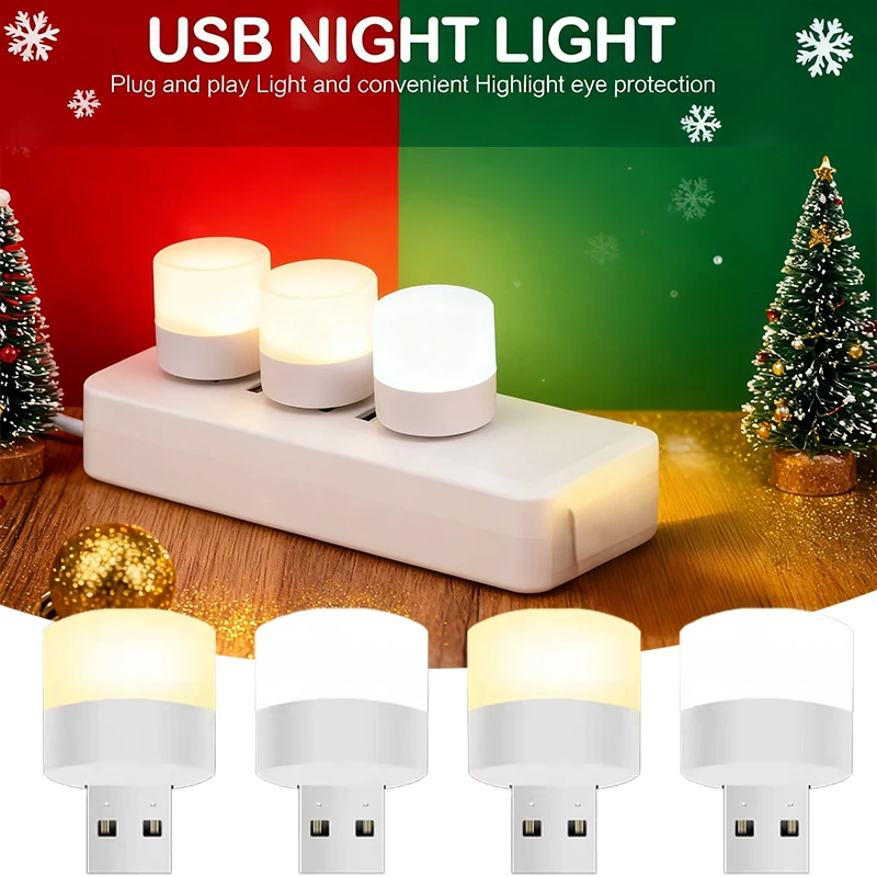 Mini Night Light with USB/EU Plug,Portable LED Mood Lamp,Indoor Bedroom Reading,Warm White and Cool White Desktop Decor Light