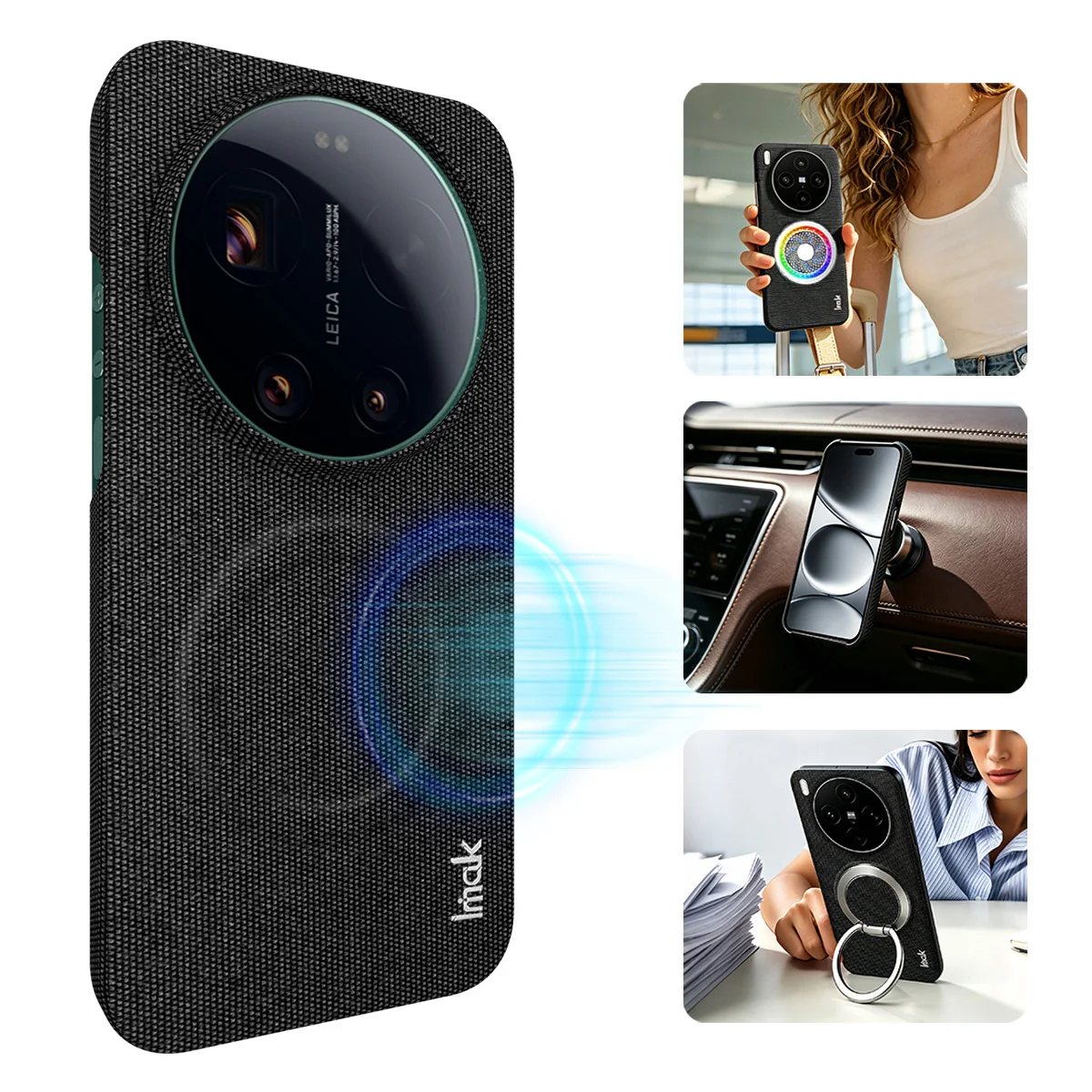 

Fabric Case For Xiaomi 17 Ultra 5G by Leica IMAK Ruiyi Series Magnetic Hard Cover