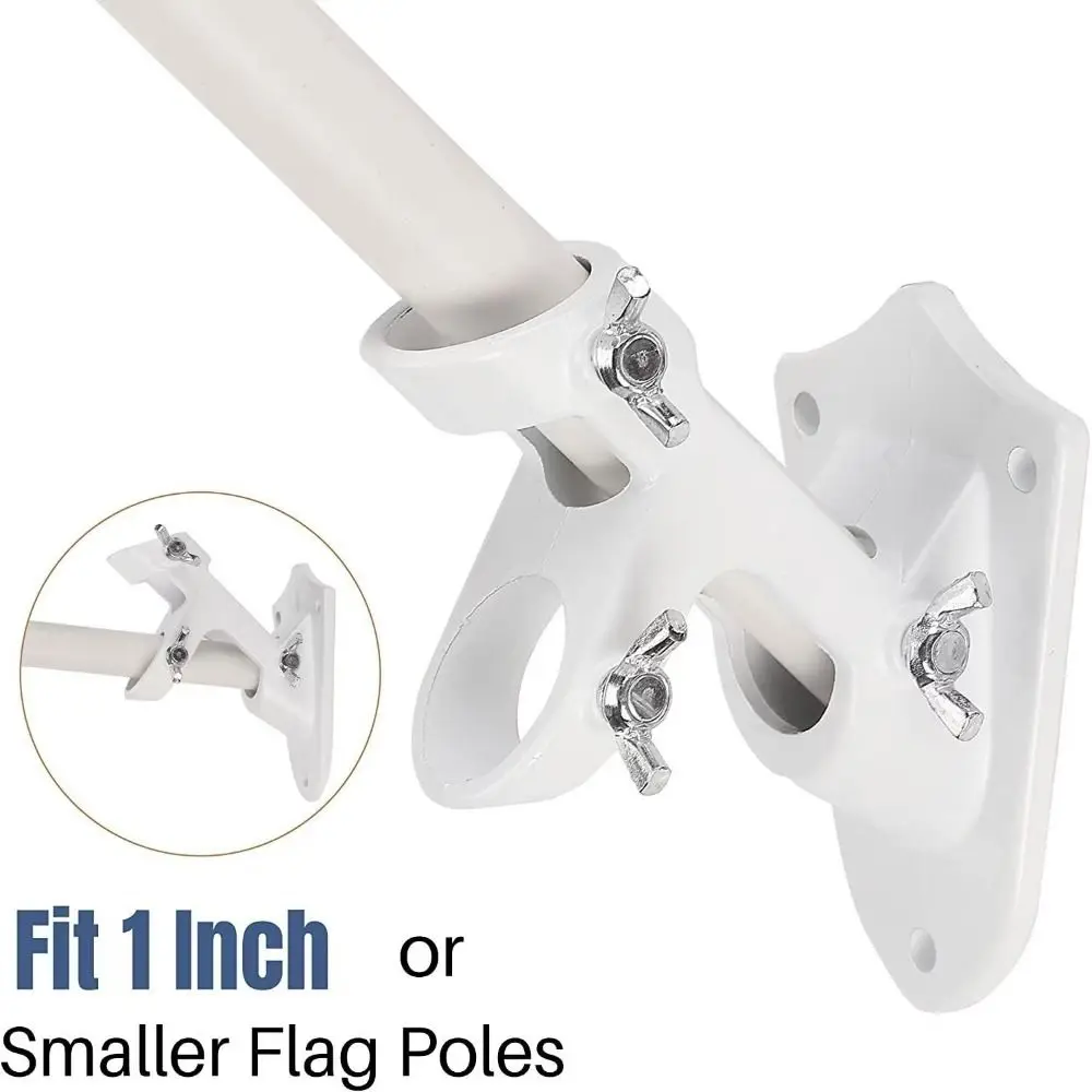 Rust Free Wall Flag Pole Holder Double Hole Portable Flagpole Mounting Base Multi-functional Wall-mounted Flagpole Bracket