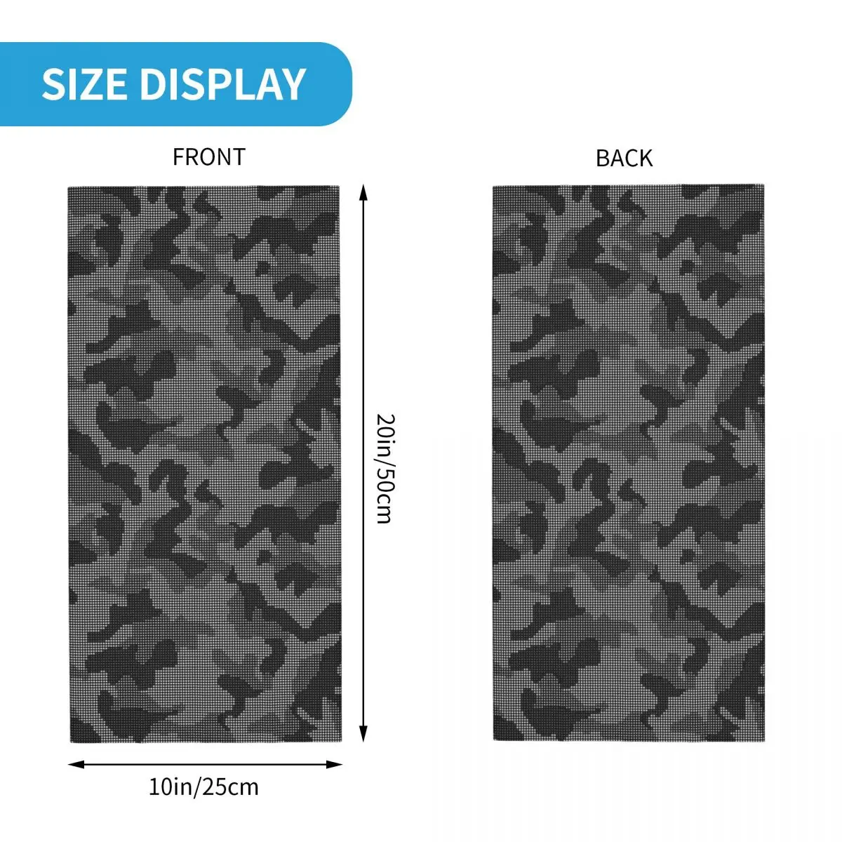 Camouflage Of Dots Bandana Neck Gaiter Black And White Military Balaclavas Mask Scarf Warm Headwear Running for Men Women Adult