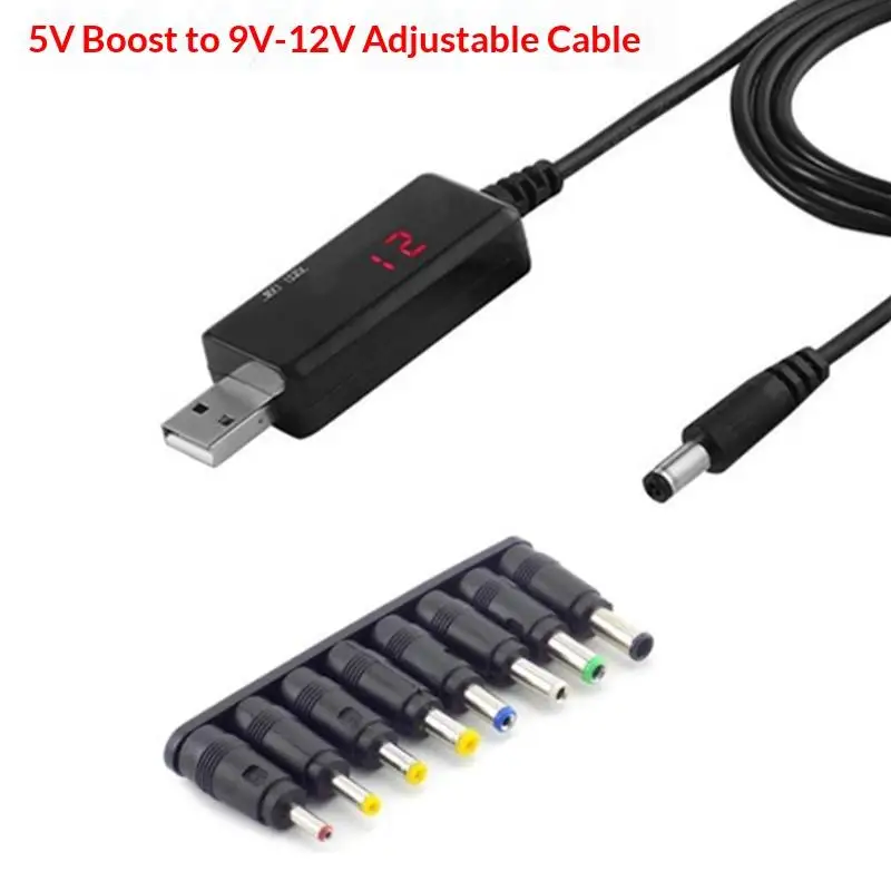 NEW USB Boost Converter DC 5V To 9V 12V Step Up Converter Cable 3.5x1.35mm Connector For Power Supply Charger Power Converter