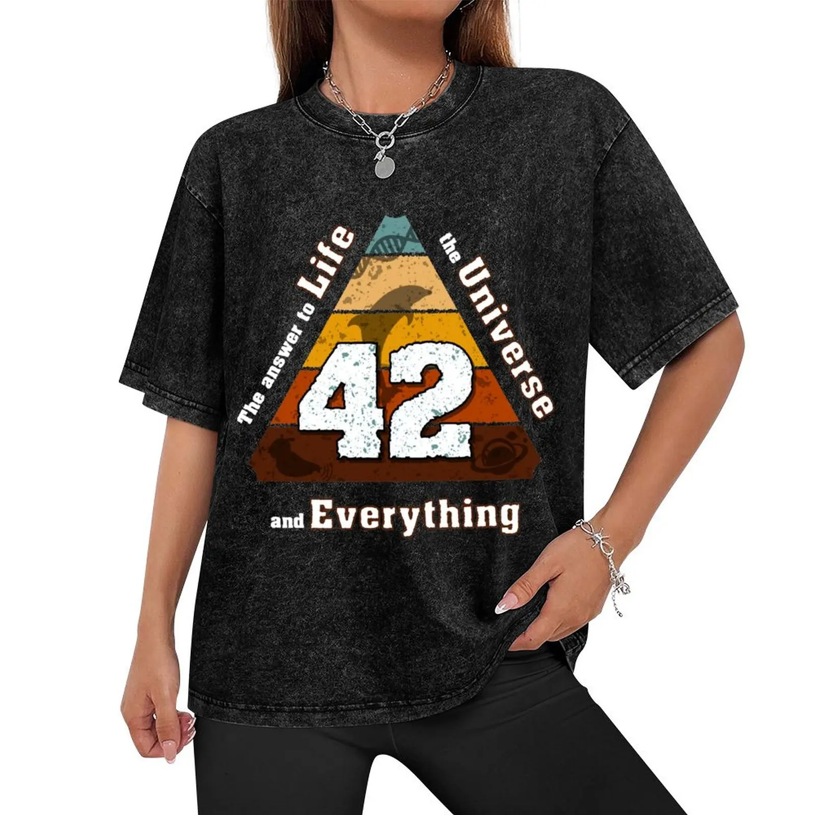 The Answer to Life the Universe and Everything is simple: 42 T-Shirt oversized mens t shirts top quality