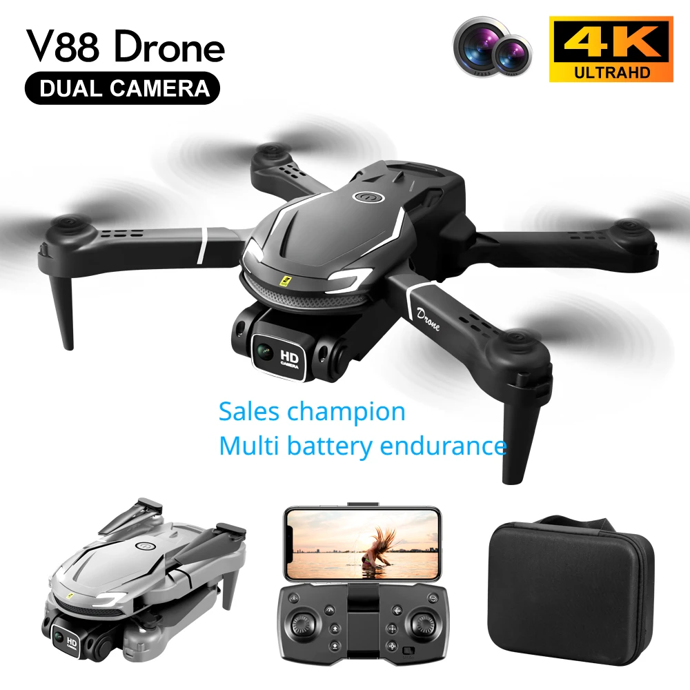 

Hot selling V8 mini drone 8K high-definition camera 4K obstacle avoidance aerial photography optical flow foldable quadcopter