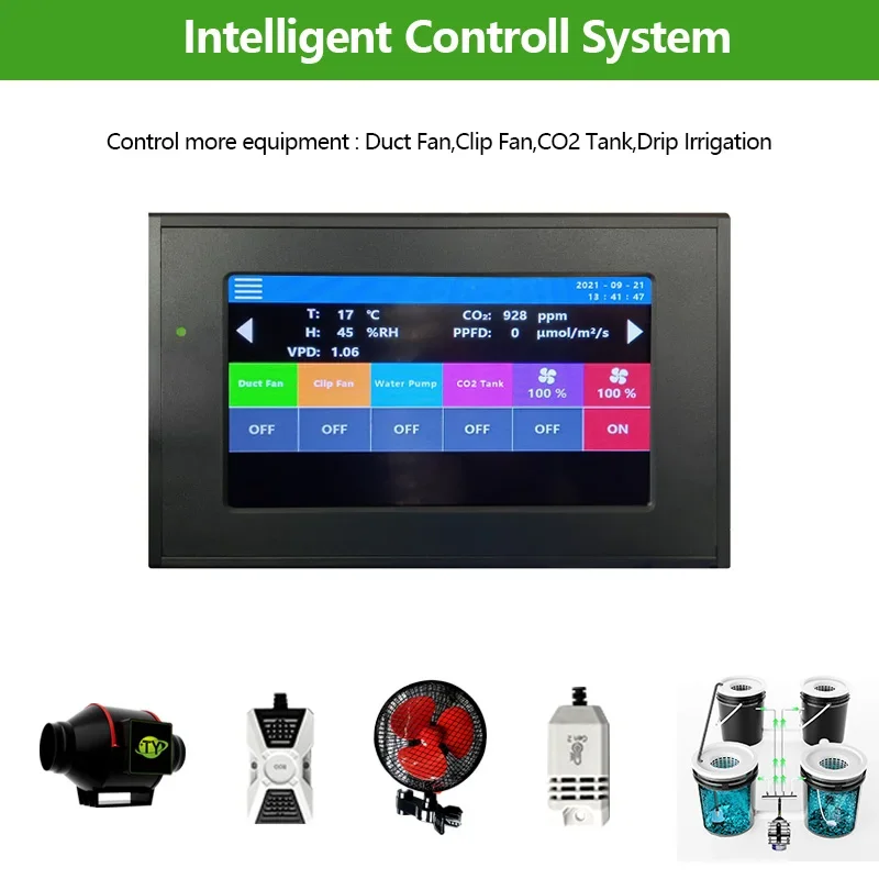 

Modern Home Greenhouse Hydroponic Grow Light Controller With Sunrise/Sunset Dimming Touch Screen Smart Control System