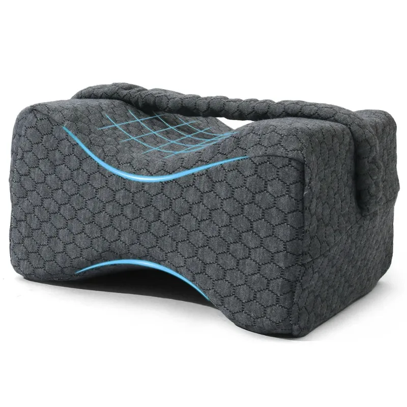 Ergonomic Memory Foam Knee Pillow for Side Sleepers with Adjustable Strap 4
