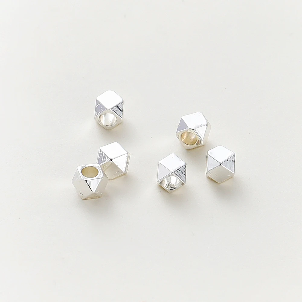 20Pcs Spacer Bead 14K/18K Gold Color Plated Brass Faceted Beads 2.5/3/4/5mm for DIY Bracelet Necklace Jewelry Making Accessories