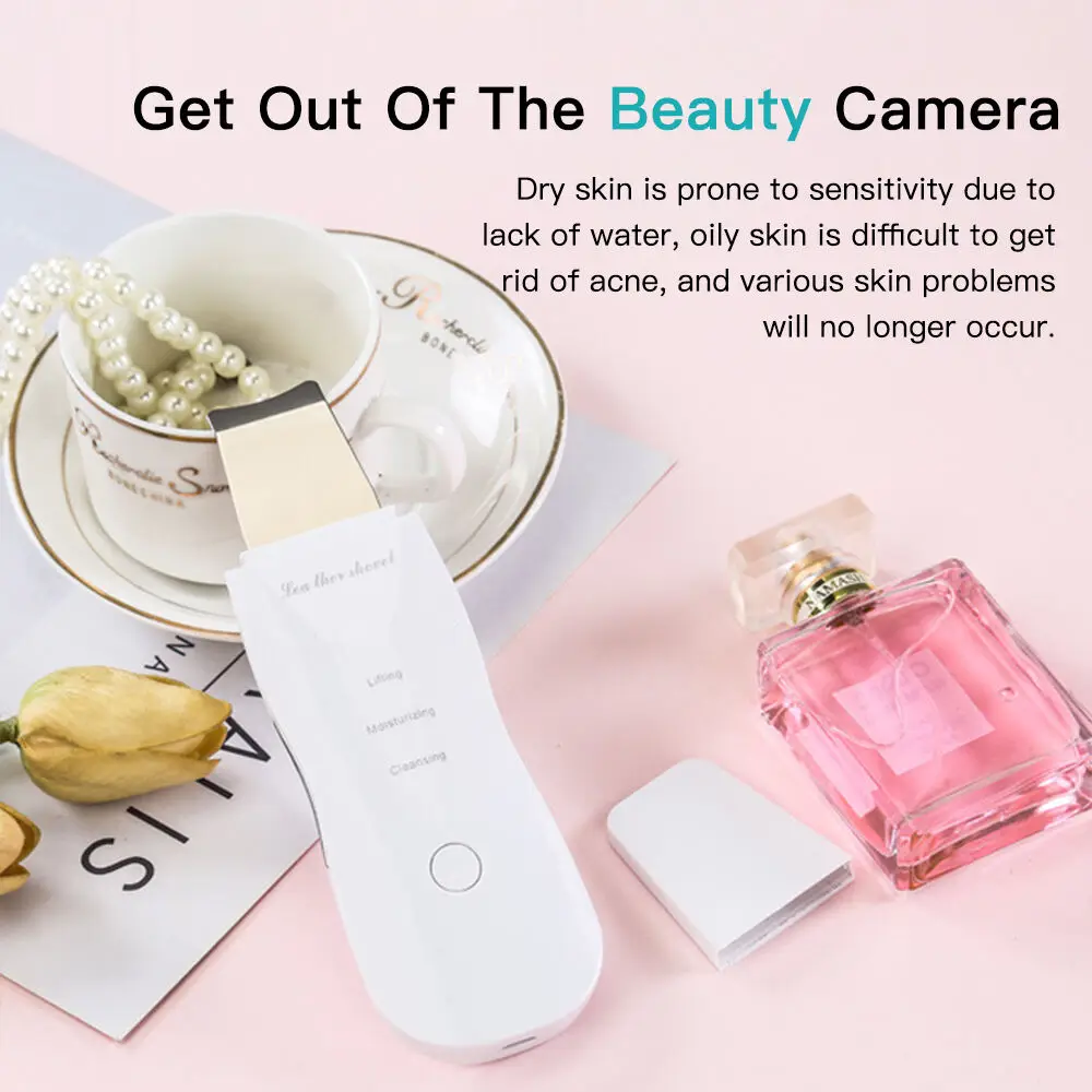 Elektrische Huid Scrubber Comedondrukker Dode Huid Acne Scalper Trillingen Facial Schone Porie Krimpen Gezicht Spatel Schoonheid Apparaat